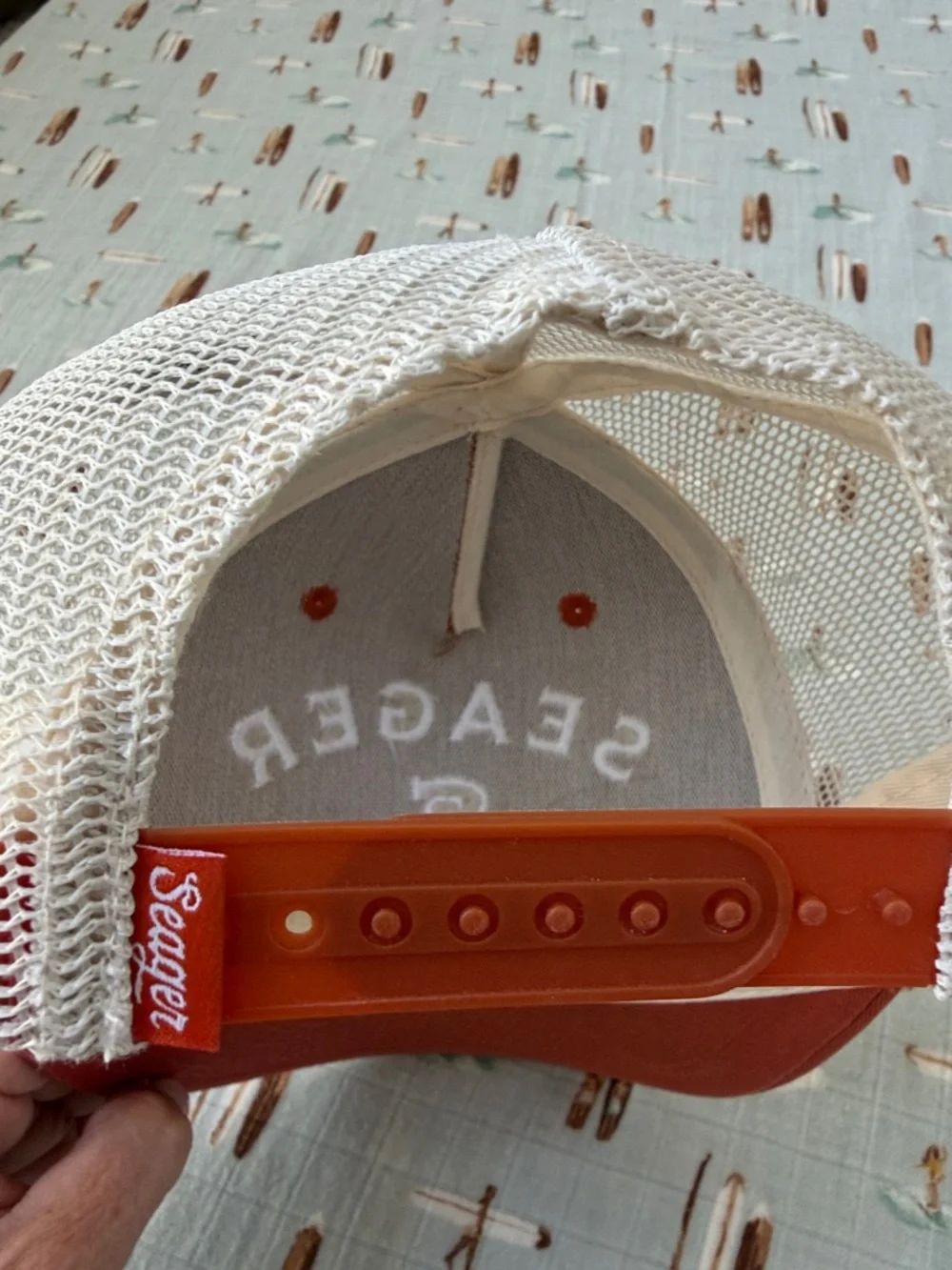Seager Western Brand Rust & Cream Mesh Trucker Hat